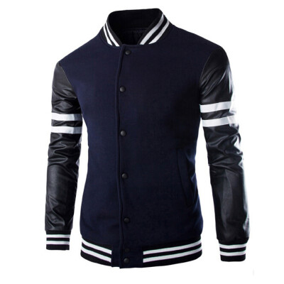 

Zogaa Autumn And Winter New Men's Jacket Leather Sleeve Splice Printing Casual