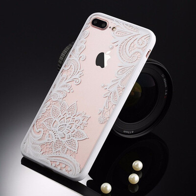 

Sexy Floral Phone Case For Apple iPhone 7 6 6s 5 5s SE Plus Lace Flower Hard PCTPU Cases Back Cover For iPhone X 8 Plus