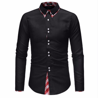 

2018 mens shirt fashion business casual shirt mens clothes brand dress shirt high quality Solid color shirt camisa masculina