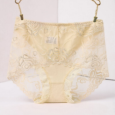 

3pcs Womens Lace Briefs Panties Triangularpant Ladies Laceless Underpants Mid-waist Comfortable Modal Panties