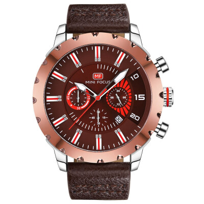 

BOFUTE Male Watches Sports Watch Quartz Movement Calendar Luminous Waterproof Genuine Leather Strap 0079G