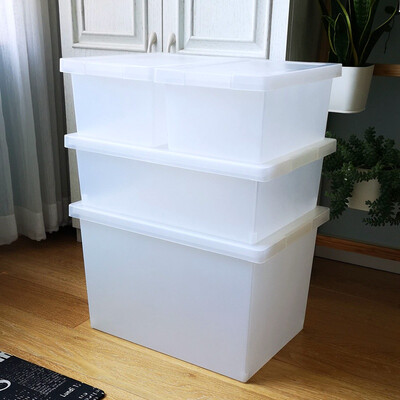 

Home Life A Clothing Snacks Toys Kitchen Car Plastic Storage Organizer Raw Material Natural Scrub Translucent Four-piece Set