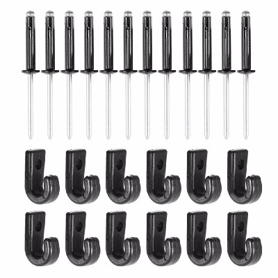

12PCS J Hooks Lashing Hooks Bungee Hooks with 12 Rivets for Kayak Canoe Paddle