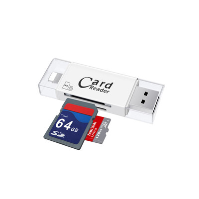 

iDragon TF SD dual card reader IDragon card reader For iphone Android phone Computer Black&white can be selected