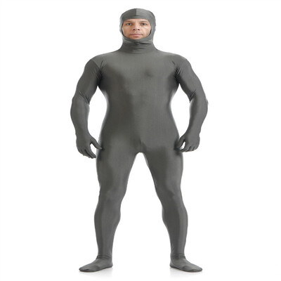 

Gesikai Mens Black Open Face Full Bodysuit Spandex Nylon Zentai Suit Custom Second Skin Tights Suit Halloween Costume