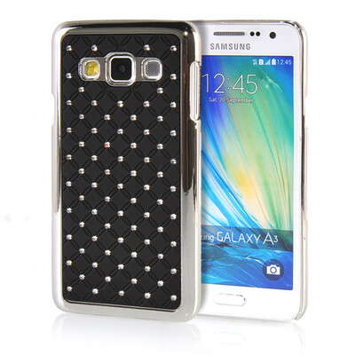 

MOONCASE Hard Chrome Plated Star Bling Back ЧЕХОЛ ДЛЯ Samsung Galaxy A3 Black