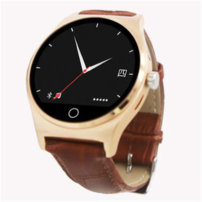 

Elegance Circular Screen Bluetooth Smart Watch Phone Fitness Smart Watch with Leather Strap/ Speaker/ Heart Rate Monitor/ Pedometer/ TV Controller/ Pedometer/ Sleep Monitor/ Music Player/ Phone book