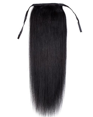 

Remeehi 15" 30" Silky Straight High Ponytail Clip in With Drawstring Remy Human Hair Extensions Jet Black Color 100g