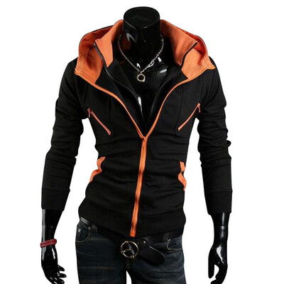 

Zogaa Men's Hoodie False Two Piece Contrast Color Fashion Hooded