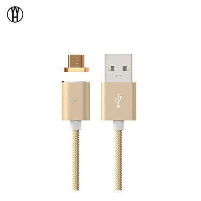 

WH Magnetic Cable 24A Micro USB Data Charger 1M Nylon Metal Magnetic Fast Charging Android Cable For Xiaomi Huawei Samsung