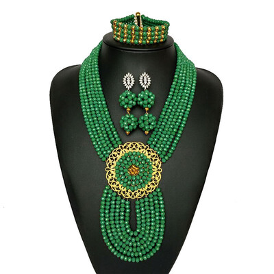 

Hand Made Red Crystal Fashion Jewelry African Wedding Beads Earrings Necklace Women Costume Party Nigerian Bridal Jewelry Set