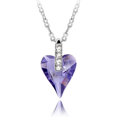 

Crystal Heart Pendant Necklace Made With Crystals from Austrian Elements With Thin Chain For Women Fashion Jewelry Gift 4837