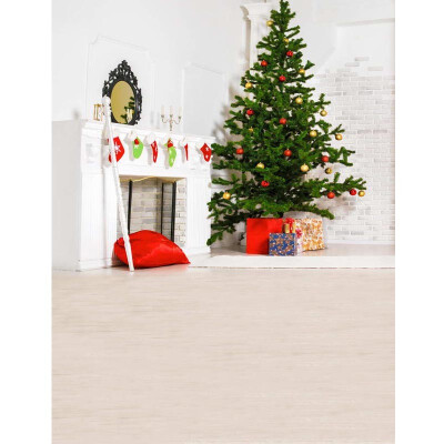 

Xmas Tree&Snow Photo Backdrop 57FT Vinyl Fabric Cloth Digital Printing Photo Background st-533