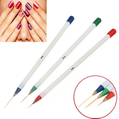 

3pcs Nail Art Design DIY Acrylic Drawing Painting Striping UV Gel Pen Brush Set