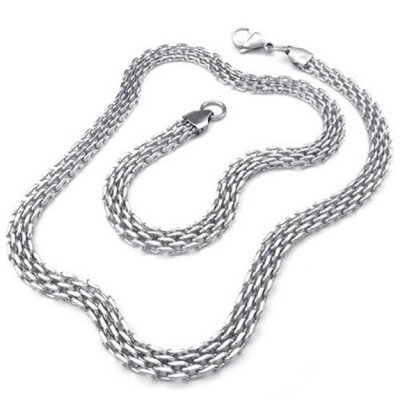 

Hpolw New Brand Design Silver-plated Geometric Jewelry Men's Stainless Steel Vintage Hollow Out Necklace Link Chain