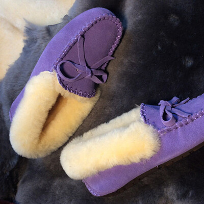 

Quality fur suede loafers shoes woman winter casual women shoes