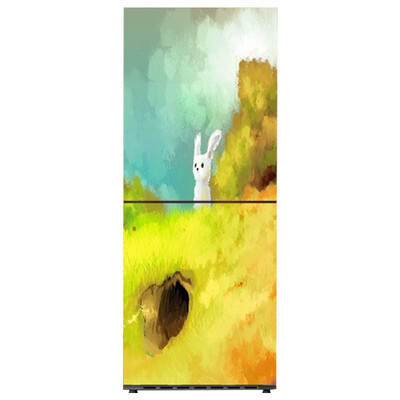 

UpperX DIY Fridge Sticker Wardrobe Door Wallpaper Self Adhesive Refrigerator Cover Deco rabbit