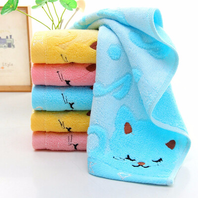 

Cntomlv hot sale 10pcs Exquisite design Non-twisted Bamboo Fiber Music Cat Baby Wash Towels Spa Facial Bath Towel