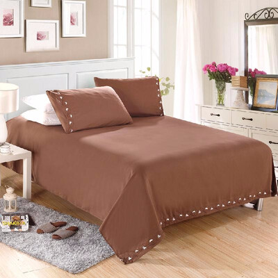 

1800 Series Lux Decor Collection Solid Embroider Cording 4Pcs Bedding Set Deep Pocket Fitted Sheet Bed Cover Pillow Cases Bedcloth