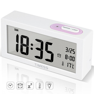 

TIMESS Alarm Clock Childrens Alarm Clock Bedside Silent Alarm Clock LED Fashion Simple Japanese&Korean Wind Alarm Clock Electronic Clock Mute S101C Blue