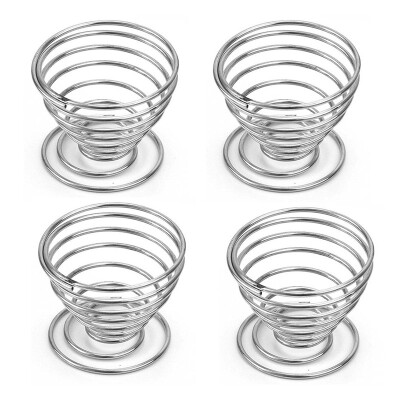 

UpperX Metal Spring Wire Egg Tray Boiled Egg Cups Holder Storage Stand Silver