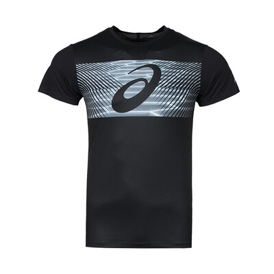 

IELTS asics new short-sleeved T-shirt mens LOGO printing short-sleeved T-shirt 18 autumn&winter male 2031A604-001 black