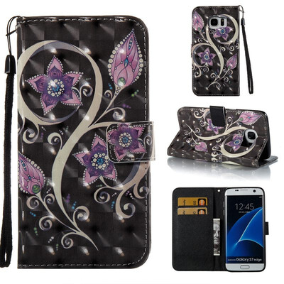 

Flip Leather Wallet Slots Stand Phone Case Cover For iPhone 8 8 Plus 7 7 Plus 6 6S Plus X Samsung S8 S8 Plus S7 S7 Eedg