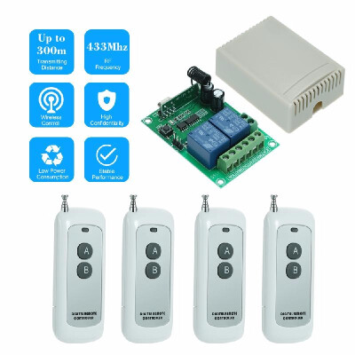 

433MHz DC 12V 2CH Universal 10A Relay Wireless Remote Control Switch Receiver Module And 5PCS 2 Key RF 433Mhz Transmitter Remote C