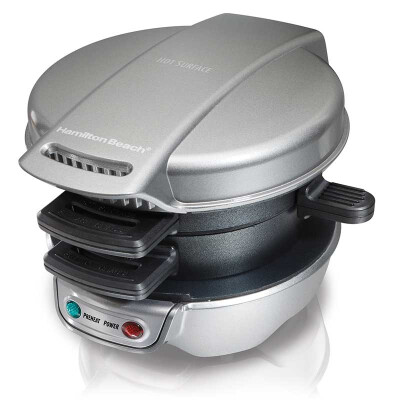 

Hamilton Beach 25475-CN Breakfast Machine Hamburger Silver Multifunctional Home Sandwich Machine