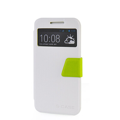 

MOONCASE View Window Leather Side Flip Pouch Ultra Slim Shell Back ЧЕХОЛ ДЛЯ HTC Desire 616 D616W White