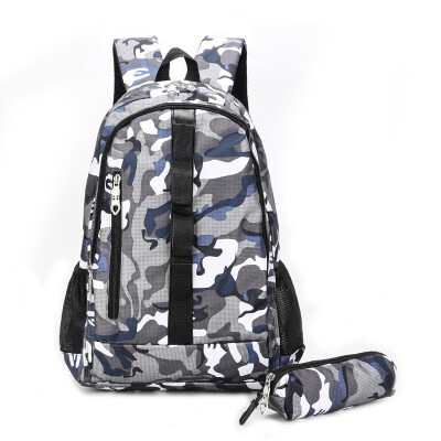 

2018 New Camouflage Korean Book Bag Two Pieces of Large Capacity Student Shoulder Bag Travel Backpack