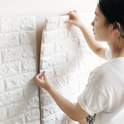

Jiuzhou deer wall stickers home wallpaper wallpaper self-adhesive thickening stereo 3D brick living room bedroom TV background wall decoration stickers beige 7077cm