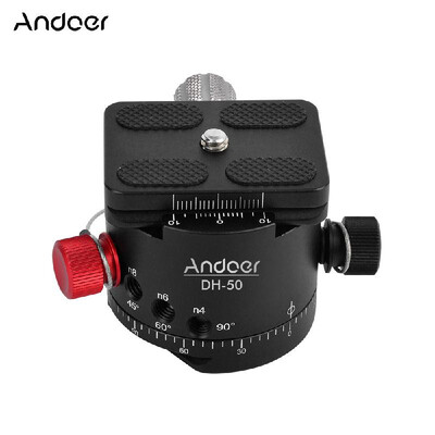 

Andoer DH50 Panoramic Ball Head Indexing Rotator Tripod Head Aluminum Alloy Max Load 22Lbs for Canon Nikon Sony DSLR Camera