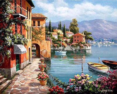 

Sea Landscape Oil Painting Diy Paint by Numbers Kit on Canvas with Acrylic Paints without Wooden Framed for Adults - Beautiful Har