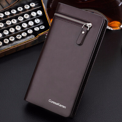 

Mens long handbag large capacity multi seat wallet zipper long wallet