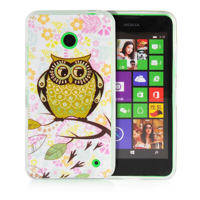

MOONCASE Cute Owl Soft Flexible Silicone Gel TPU Skin Shell Back ЧЕХОЛ ДЛЯ Nokia lumia 630