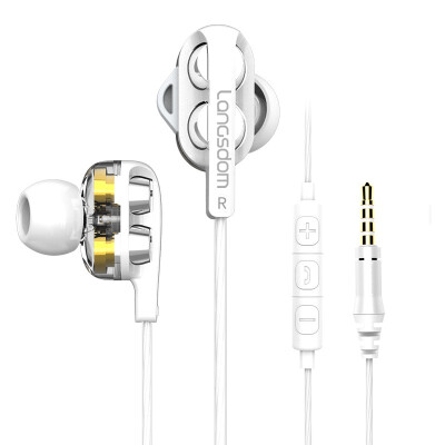 

Langsdom D4C 35mm In Ear Headphones Dual Driver Earphone with Mic Gaming Headset Stereo Hifi Earbuds Earphones for Huawei Xiaomi