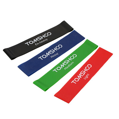 

TOMSHOO Set of 4 Exercise Resistance Loop Bands Latex Gym Strength Training Loops Bands