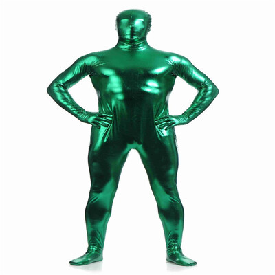 

Mens Metallic Zentai Full Bodysuit Men Costum Made Golden Tights Suits Mens Full Bodysuit Cosplay Halloween Costumes