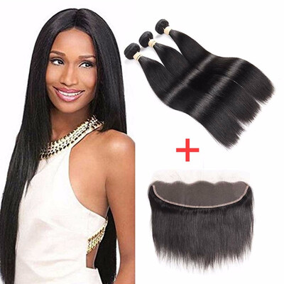 

Brazilian Virgin Hair Straight With Lace Frontal Closure Ear To Ear Lace Frontal Closure With Bundles Brazilian Straight HCDIVA