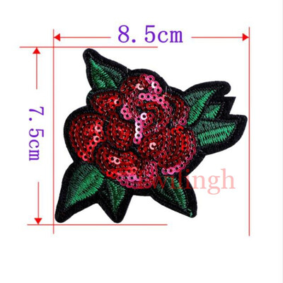 

1 Pcs Top Patches Iron-on Sew-on Red Rose Flower Embroidery Patch Motif Applique Children Women DIY Clothes Sticker Wedding