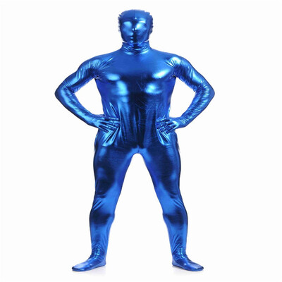 

Gesikai Men Shiny Metallic Full Bodysuits Zentai Suit Adults Unisex Catsuit Fancy Halloween Costumes