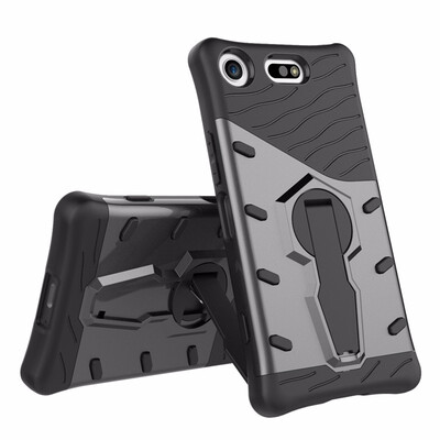 

Goowiiz Phone Case For Sony Xperia XZ1XZ1 CompactXZ1 Mini Luxury Armor TPUPC Silicone Hard Bracket