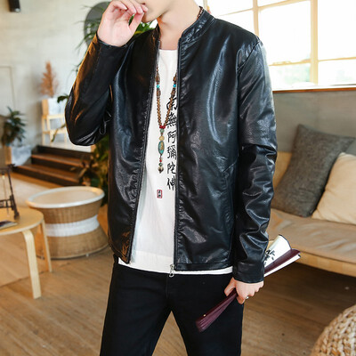 

Chinese style autumn&winter lucky embroidery washed leather jacket