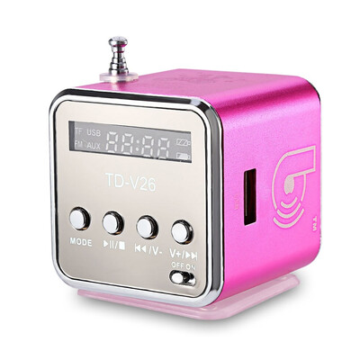 

TD - V26 Mini Digital LCD FM Radio Speaker Micro SD TF Music Stereo Micro SD TF card slot design Support U disk playing mode