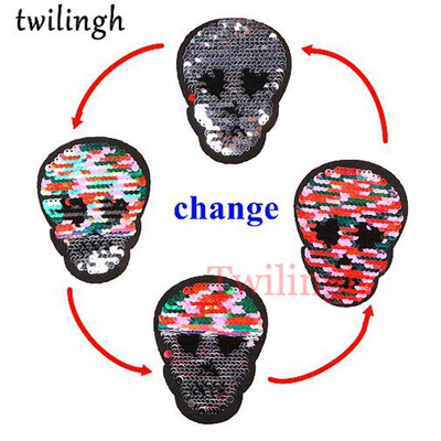 

twilingh 1pc Fruit Pineapple Reversible Change Color Sequins Patches DIY