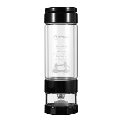 

Temei carving TOMIC tea cup tea separation tea cup double heat-resistant belt tea glass men&women portable car filter water cup TG82006 black 380ml