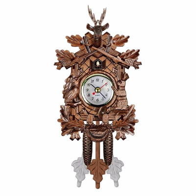 

Cuckoo Wall Clock Bird Wood Hanging Decorations for Home Cafe Restaurant Art Vintage Chic Swing Living Room Style 4