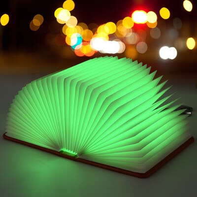 

Tech light JEARLAKON portable creative flip page LED book light folding luminous book romantic night light Valentines day birthday gift vibrating the same bedroom bedside table lamp