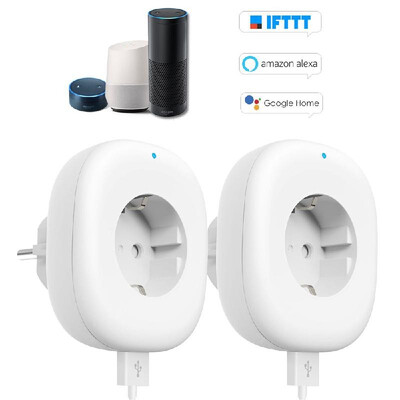 

Wifi Smart Socket Plug with Big OnOff Switch Button USB Port Smart Alexa Outlet Support APP Remote Control Timing Function Voi